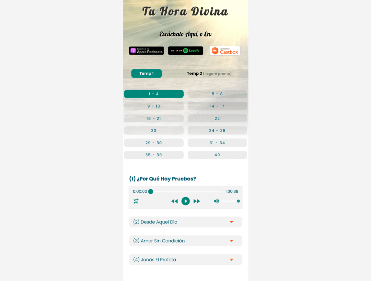 Mobile View for Radio Tu Hora Divina